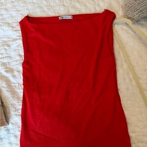 Zara Red Sleeveless Top